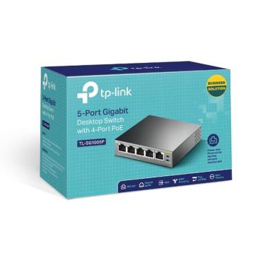 Imagem de Switch 05 Portas Poe Tl-Sg1005p Tp-Link Gigabit 10/100/1000