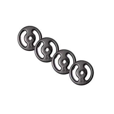 Imagem de Anilha 5kg Vazada Em Ferro Fundido Musculação 4 Unidades