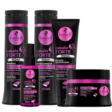 Imagem de Kit Cavalo Forte Hidra Shampoo Condicionador Máscara 300ml + Protetor + Sérum