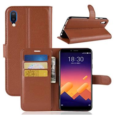 Imagem de MEIZU Meilan E3 Capa, carteira flip de couro PU premium com compartimento para cartão, suporte e fecho magnético [capa interior à prova de choque de TPU] Compatível com MEIZU Meilan E3