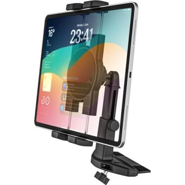 Imagem de GDZN Suporte universal para carro, [altura ajustável] Suporte para tablet para carro com compartimento de CD, suporte de CD Player/bandeja de veículo resistente com rotação de 360° para iPad Pro Air