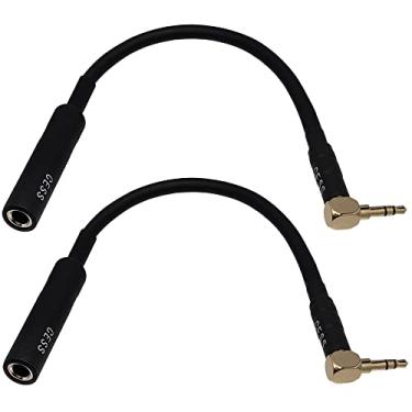 Imagem de Conector de cotovelo CESS-270 ângulo reto 3,5 mm a 6,35 mm Adaptador TRS de 1/4 polegada para fone de ouvido e amplificador, microfone, sistema de áudio, etc