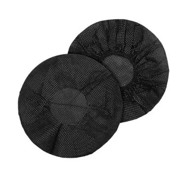 Imagem de Tvoip 100 peças de capas para fones de ouvido preto não tecido sanitário, tampas descartáveis super elásticas à prova de germes desodorizantes e laváveis, para a maioria dos fones de ouvido com almofadas de 5 ~ 8 cm, S - 6.5cm
