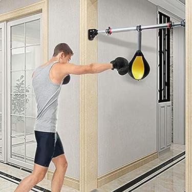 Imagem de Sacos de boxe para entrada de corredor, montados na parede, adultos, crianças, velocidade, bola de reflexo de boxe, altura ajustável, barra horizontal e bola inflável
