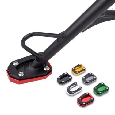 Imagem de LEDISHUN Suporte lateral para suporte de motocicleta para extensão de pé (para veículo Kawasaki) Z900 RS Z650 RS Z1000 SX NINJA650 ZX-6R ZX-10R VER1000 ER-6F H2 SX (vermelho)