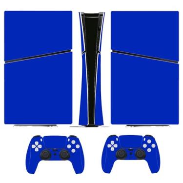 Imagem de Adesivo para PS5 Slim Digital Edition, capa protetora de vinil para console que muda de cor para controle de jogo (azul)