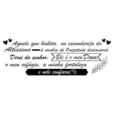 Imagem de Adesivo De Parede Decorativo Religioso Fé Salmo 91 Altissimo - Ouro Pr