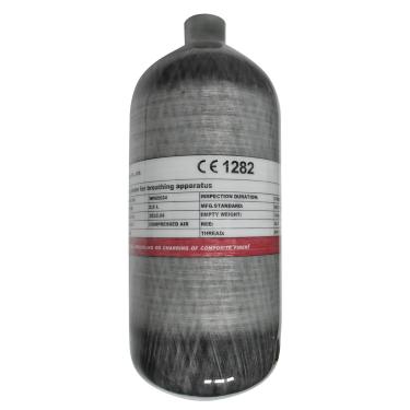 Imagem de Cilindro composto de alta pressão TUXING 4500psi, tanque de fibra de carbono de 2,5 L, tanque de mergulho, tanque de ar de paintball PCP (garrafa vazia), M18 * 1,5