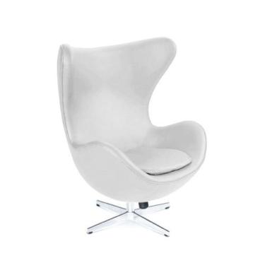 Imagem de Poltrona Egg Suede Branca - Linn Design Decor
