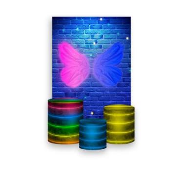 Imagem de Painel De Festa Vertical 1,50 x 2,20 + Trio De Capas Cilindro - Efeito