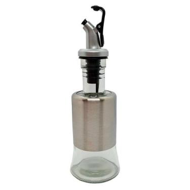 Imagem de Porta Azeite Vinagre óleo Inox E Vidro Bico Dosador 200ml - TOP RIO CO