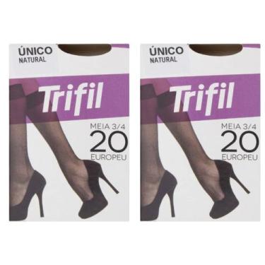 Imagem de Kit 2 Meia Fina 3/4 Europeu Fio 20 Natural - Trifil
