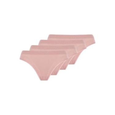 Imagem de Kit com 4 Calcinhas Biquíni Loba 40907-001 - LUPO, Bege, GG