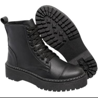 Imagem de Bota Coturno Tratorada Feminina Preta Confortável Vwaboots, 37