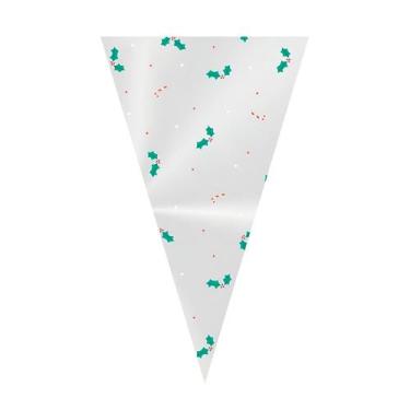 Imagem de Cone para Festa - Azevinho de Natal - 29,5x17,5cm - 50 unidades - Crom