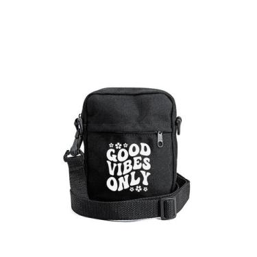 Imagem de Shoulder Bag Good Vibes Only Transversal Unisex Mini Masculina e Femin