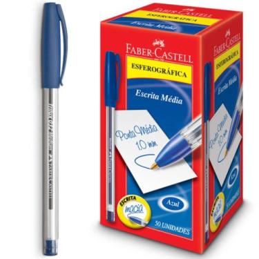 Imagem de Caneta Esferográfica Trilux Ponta Média Azul - Caixa com 50 Unidades -