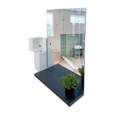 Imagem de Espelheira Retangular 30x40 Com Prateleira MDF - AMORECANELA DECORAÇÃO