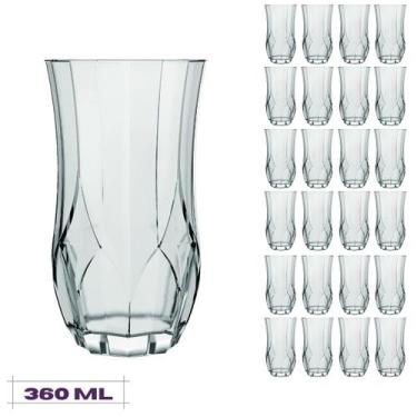 Imagem de Jogo 24 Copos Chiques 360ml Opera Drinks Vidro Mesa Posta - Marilar