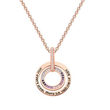 Imagem de BAUNA After Every Storm There Is A Rainbow Of Hope, colar de arco-íris, incentivo, joia inspiradora para a nova mamãe BFF, Cobre