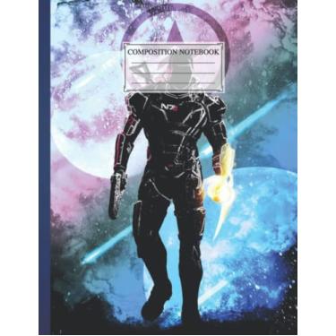 Imagem de Composition NoteBook Soul of the Commander Size 8.5 x 11 In, 110 pages Cute Cosy Winter Vaion Christmas Skiing Village For Children Girls Boys Kids Teens Adults Gift