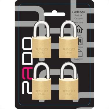 Imagem de Cadeado Pado Segredo Igual 30Mm Blister 4 Pecas