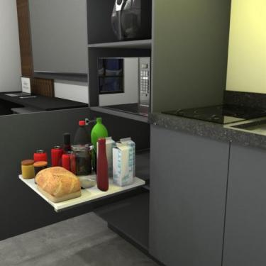 Imagem de Prateleira Deslizante com Corrediça Telescópica Armário Cozinha Organi