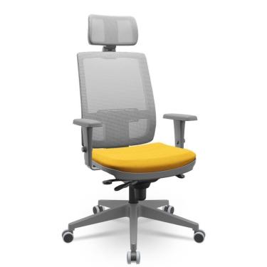 Imagem de Cadeira Brizza Presidente Grafite Amarelo