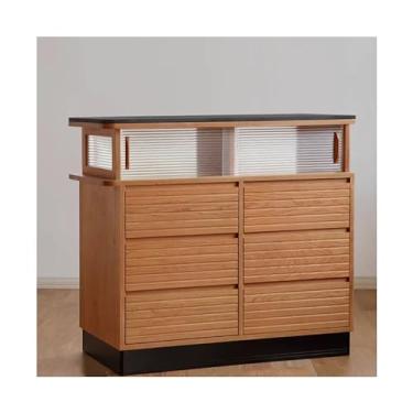 Imagem de LICONG-2020 Cozinha móvel ilha balcão balcão armário sala de estar armário de jantar armário de armazenamento armário de vinho armário de armazenamento painel de controle de cozinha