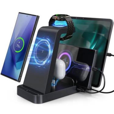 Imagem de Carregador Sem Fio WHJ 5 em 1 para Samsung Galaxy S24, S23 e S22 Ultra