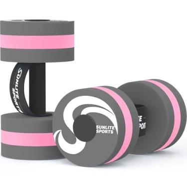Imagem de Sunlite Sports Halteres para exercícios de piscina, equipamentos aeróbicos aquáticos, halteres de espuma EVA de alta densidade com tira de alça, terapia aquática, fitness na piscina, exercício