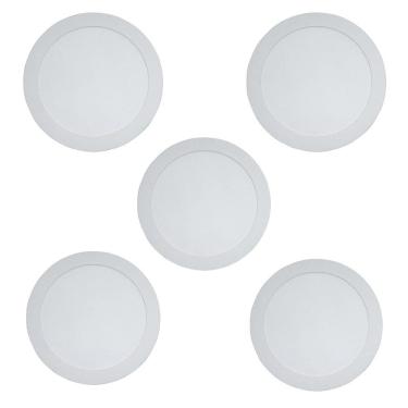 Imagem de Kit 5 Painéis Plafon Led de Sobrepor Modaza Redondo 18W, Branco 6500K