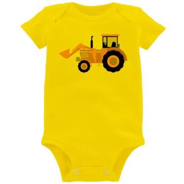 Imagem de Body Bebê Trator Pá Carregadeira Amarelo - Foca na Moda, Amarelo, GG