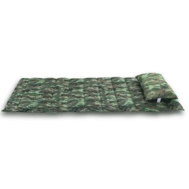 Imagem de Kit Colchonete + Travesseiro Com Estampa Militar Para Acampar