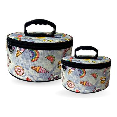 Imagem de Kit 2 Maleta Frasqueira Necessaire Viagem Maquiagem Esmalte