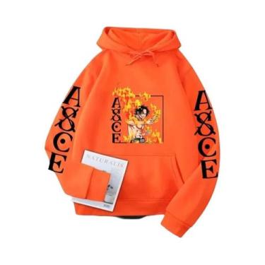 Imagem de Novo One Piece anime Ace moletom com capuz de lã transfronteiriça masc