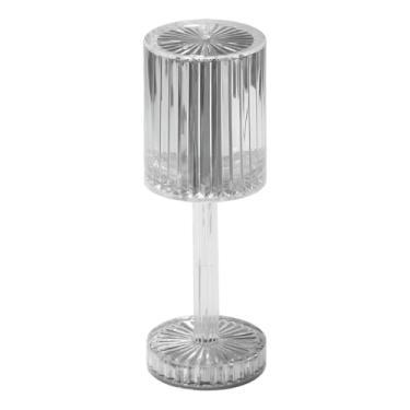 Imagem de Luminária Abajur LED Recarregável, Acrílico Transparente, 24 cm, USB, 5W