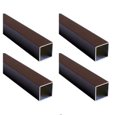 Imagem de Kwweeoo Tubo quadrado de alumínio marrom 4 peças 20 mm x 20 mm x 1840 mm espessura de parede longa 1 mm, pacote com 4 tubos quadrados de alumínio de 2 cm 2 cm 2 cm cor marrom 0,8 x 2 x 0,1 x 184 cm