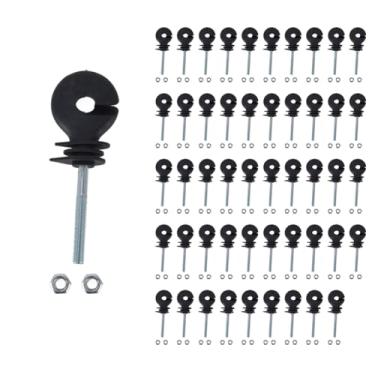Imagem de Parafuso isolante de cerca elétrica, anel de fixação de cerca isolado, ferramenta de hardware para reparo de construção, conserto, manutenção, cercas, animais, resistente, durável, fácil de substituir, 50 peças