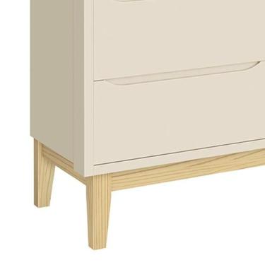 Imagem de Cômoda Infantil Classic 6 Gavetas com Pés Madeira Natural - Reller Móv