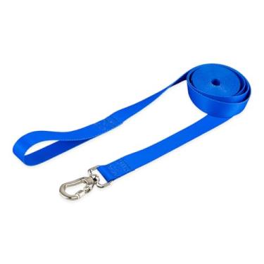 Imagem de Basic Pet Coleira Guia 10 Metros Para Cães Cachorro Adestramento Passeio Porte Grande Médio Pequeno (Azul, G)