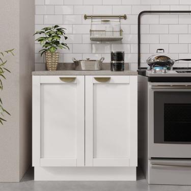 Imagem de Balcão 2 Portas 80Cm Arizona Cabecasa Madeiramadeira Branco