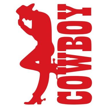 Imagem de Adesivo Country Silhueta Cowboy Estilo Fazenda para Moto Carro Caminhonete Parede Ambientes Temáticos (VERMELHO, 15x20cm)