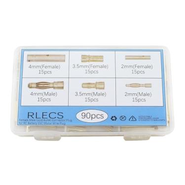 Imagem de RLECS 90PCS Modelling Pure Copper Plated Banana Head Set 4/3.5/2mm Bullet Connector for Brushless Motors/ESC/RC Models
