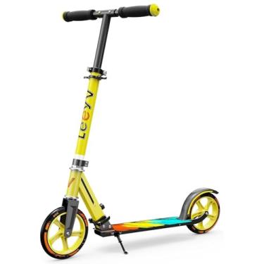 Imagem de Scooter para crianças de 6 a 12 anos e adultos, scooter infantil dobrável com rodas grandes, altura ajustável, estrutura de alumínio, comporta até 109 kg