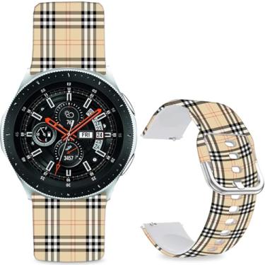 Imagem de Sjiangqiao Pulseiras estampadas com padrão compatível com Samsung Galaxy Watch de 46 mm/Watch 3 de 45 mm/Gear S3 Frontier/Classic/Pebble Time/V, pulseira de silicone de 22 mm para homens e mulheres