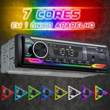 Imagem de Rádio Auto Som Automotivo Aparelho MP3 Conexão Bluetooth 2 entrada USB
