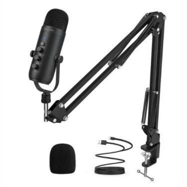 Imagem de Microfone Usb Haomuren K66 Podcast + Pedestal Articulado