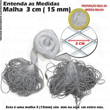 Imagem de Redinha Rede Pronta Lambari Malha 3 (15mm) 30mts  - KING