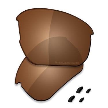 Imagem de SAUCER Lentes de reposição premium e protetores de nariz para Oakley Flak Beta OO9363 | Óculos de sol Flak Beta Low Bridge Fit OO9372 High Defense - marrom âmbar polarizado